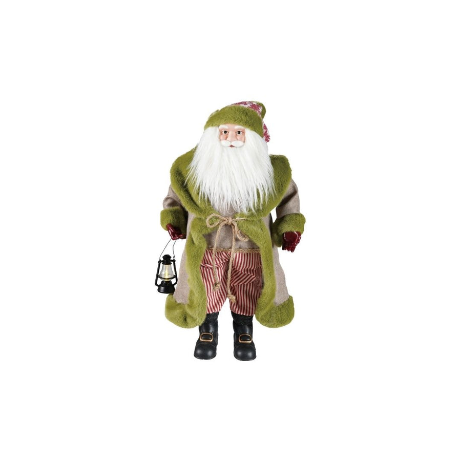 FABRIC & PLASTIC SANTA W LANTERNMULTI COLOR - CREATIVE COOP - Compralo en CorinneRegalos.com