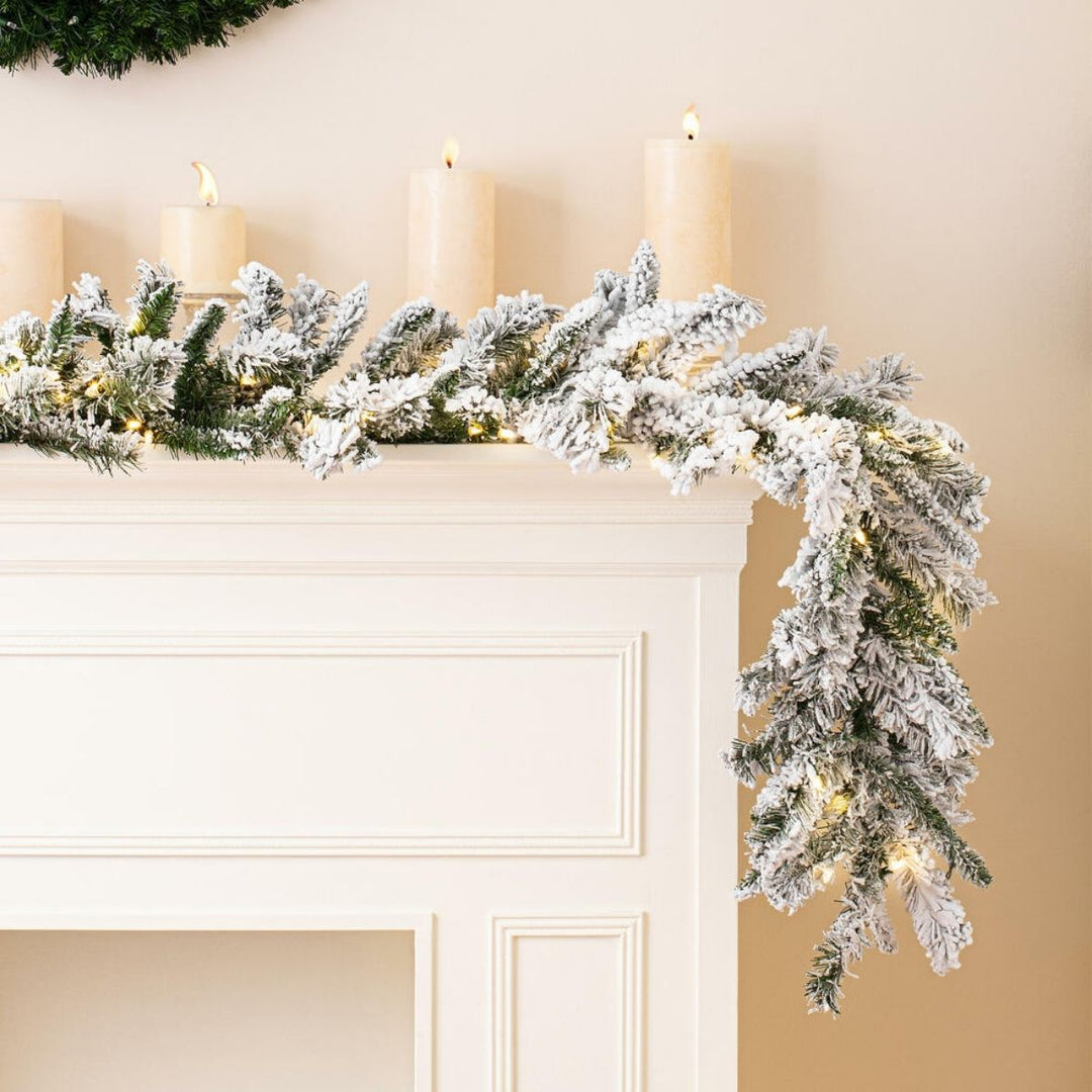 9' X 16 SNOW RIDGE GARLAND LED 100WW