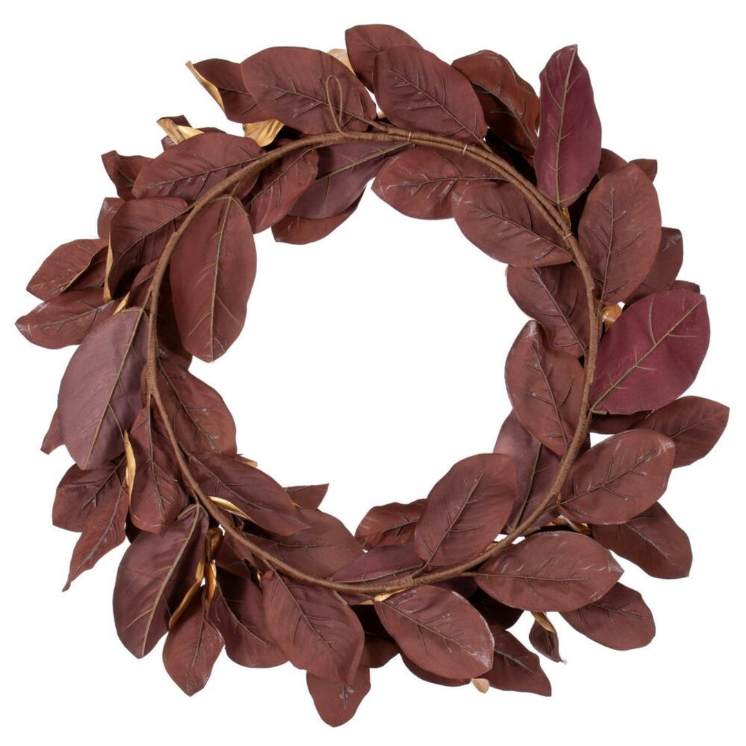 30  GOLD MAGNOLIA LEAF WREATH