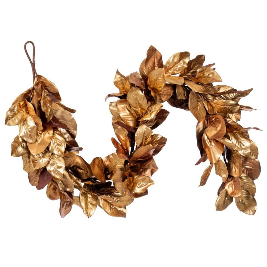 72  GOLD MAGNOLIA LEAF GARLAND - VICKERMAN COMPANY - Compralo en CorinneRegalos.com