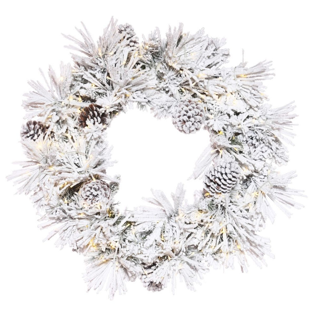 36 FLOCKED ATKA PINE WREATH 3MM 250WW