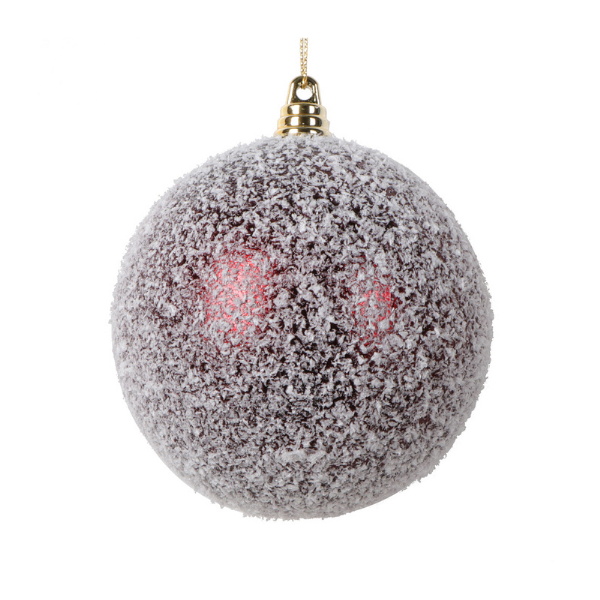 4  BURGUNDY MATTE SNOW ORNAMENT 4 BAG - VICKERMAN COMPANY - Compralo en CorinneRegalos.com