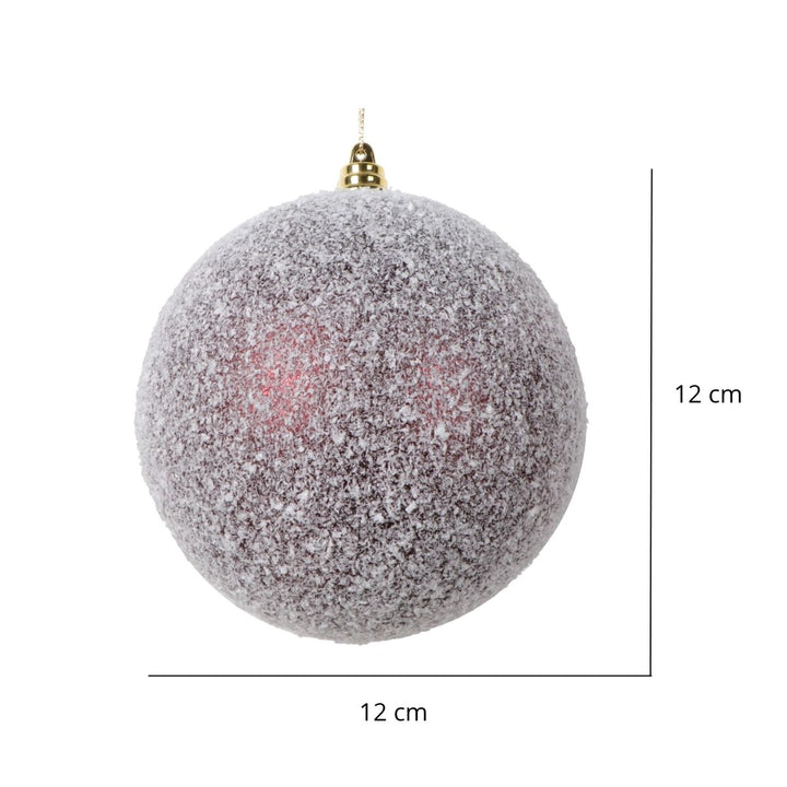 4.75  BURGUNDY MATTE SNOW ORNAMENT 4 BAG