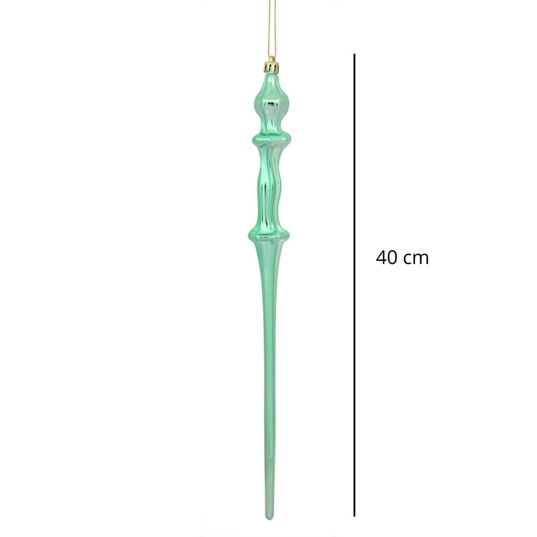 15.7 INCH SEAFOAM SHINY ICICLE