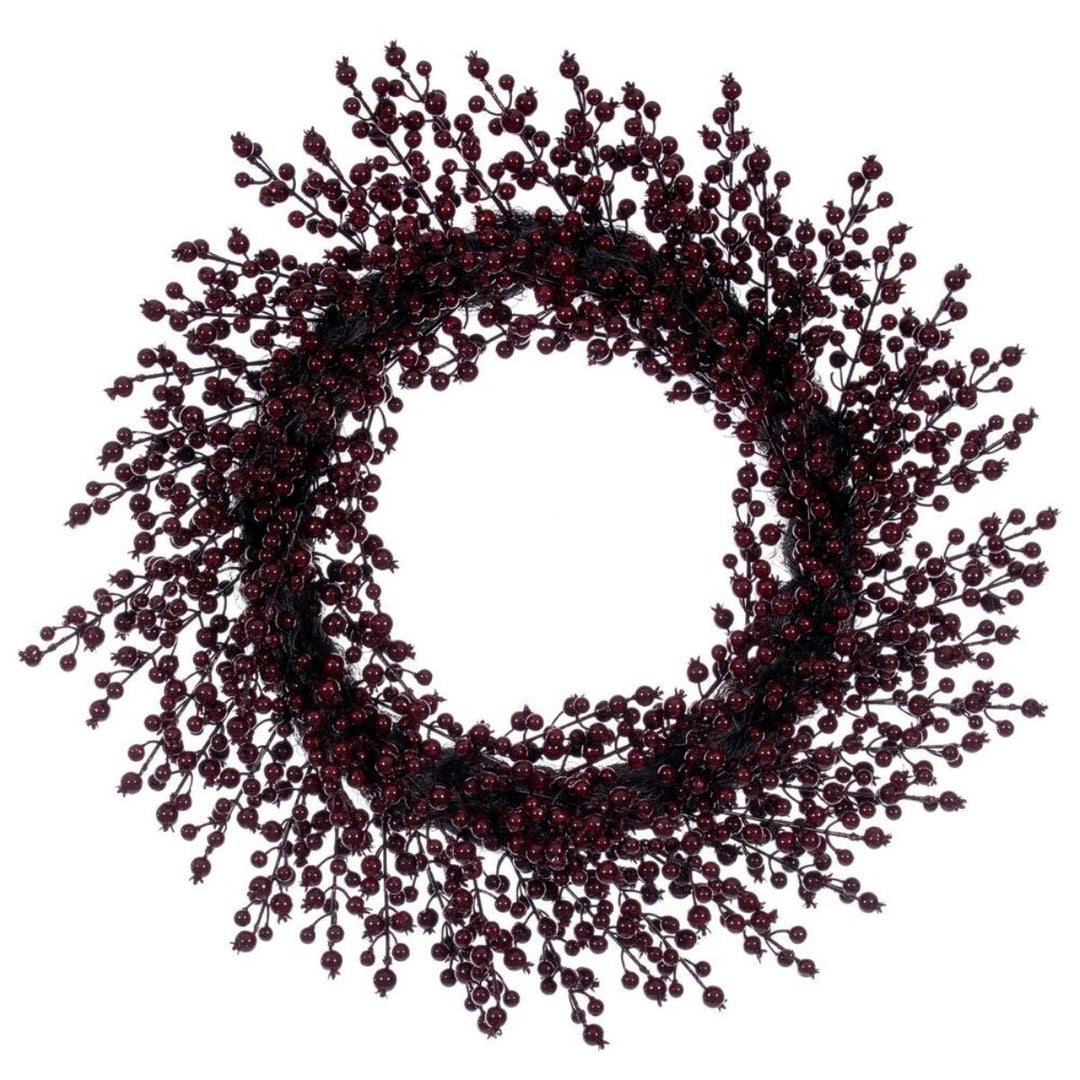 28  BURGUNDY CRAB APPLE MIX BERRY WREATH