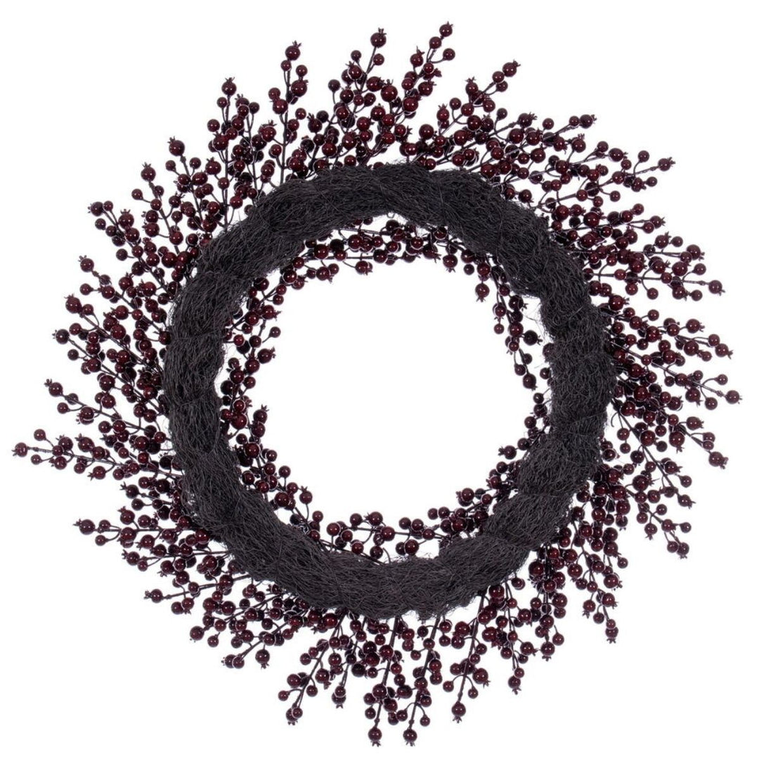 28  BURGUNDY CRAB APPLE MIX BERRY WREATH