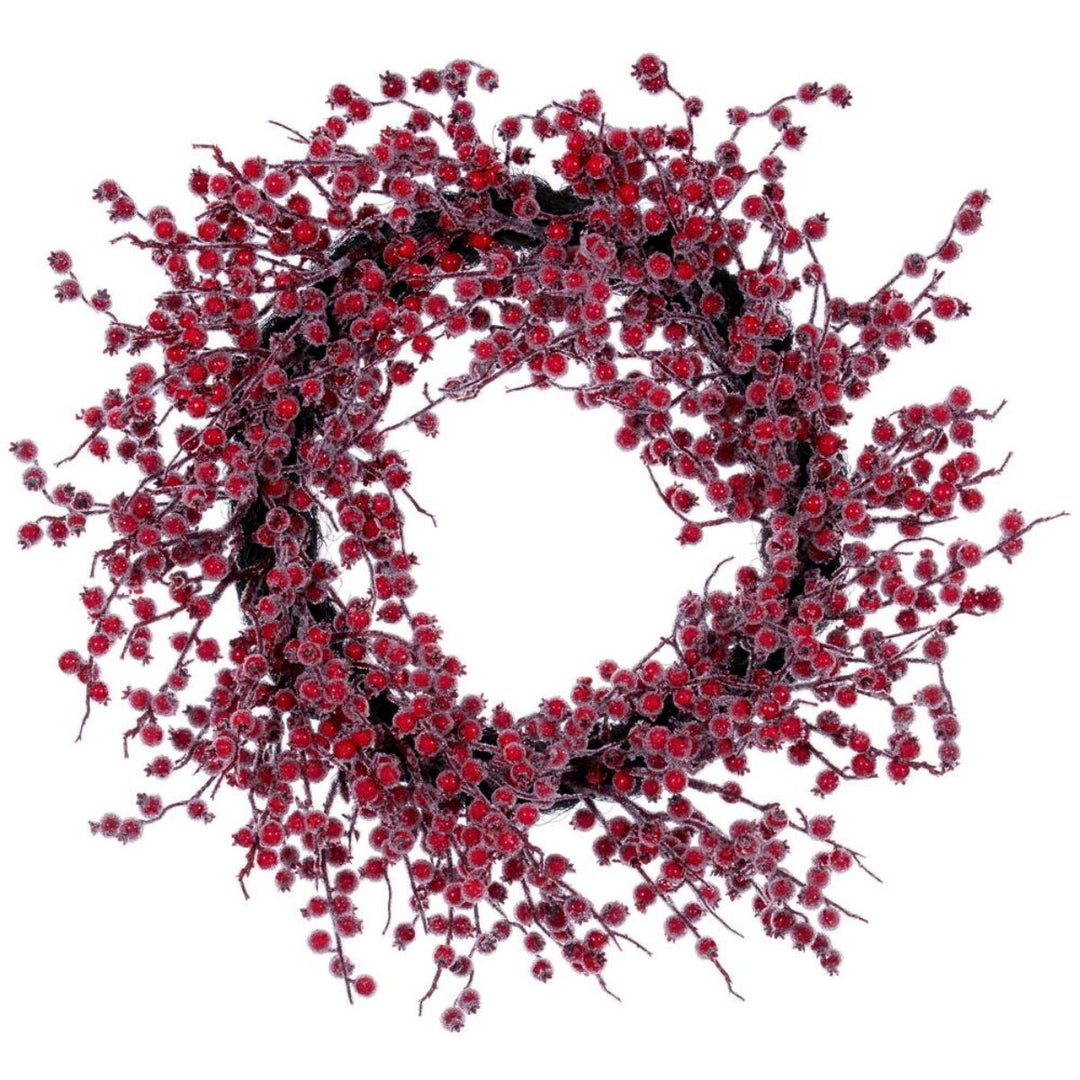 28  WINTER ICY RED BERRY WREATH