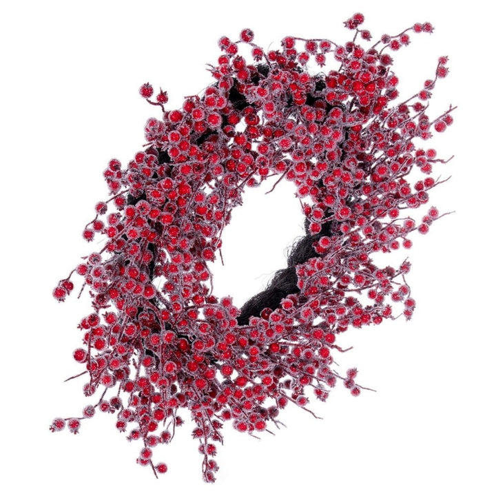 28  WINTER ICY RED BERRY WREATH