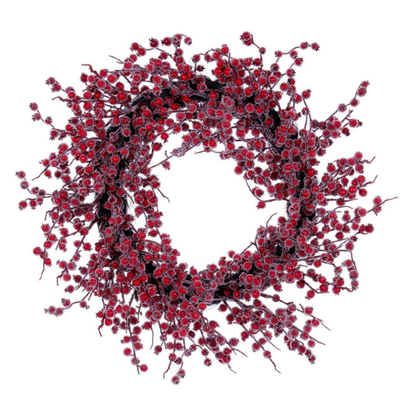 28  WINTER ICY RED BERRY WREATH - VICKERMAN COMPANY - Compralo en CorinneRegalos.com