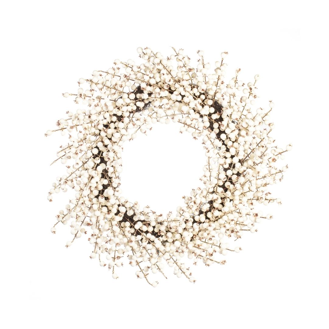 28 WHITE CRAB APPLE MIXED BERRY WREATH - VICKERMAN COMPANY - Compralo en CorinneRegalos.com