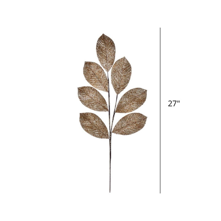 27 GOLD GLITTER LEAF SPRAY 4/BAG