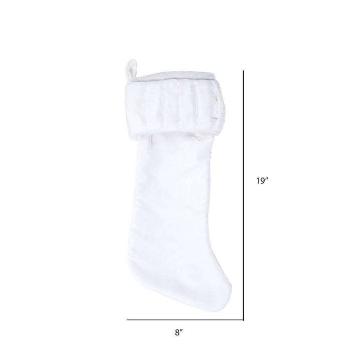 8X19 PLUSH WHITE VELVET STOCKING