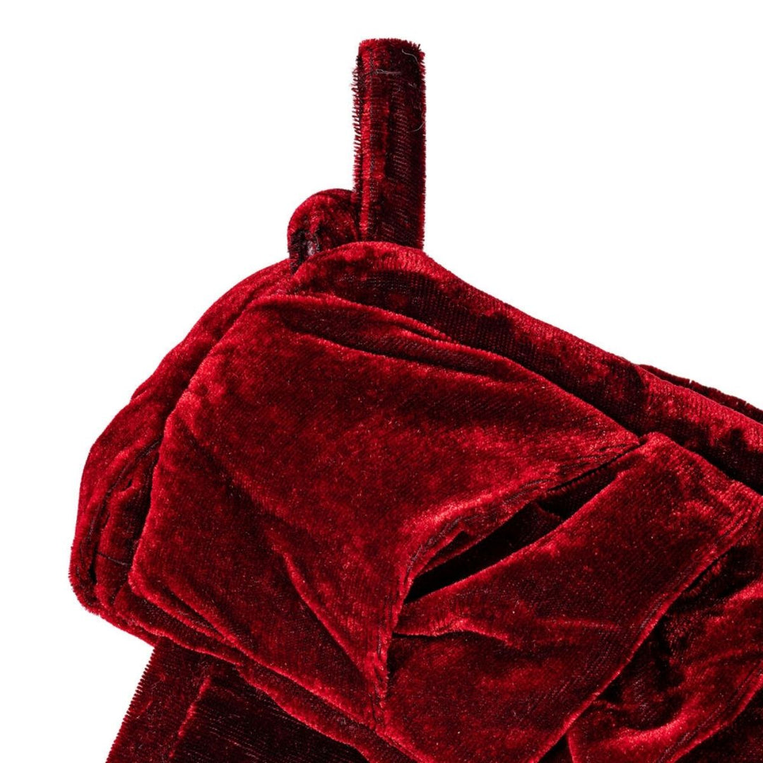 8X19 PLUSH WINE VELVET STOCKING