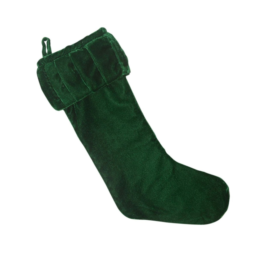 8X19 PLUSH EMERALD GRN VELVET STOCKING