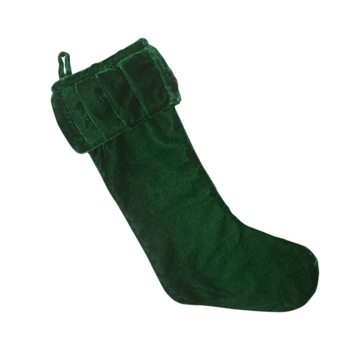 8X19 PLUSH EMERALD GRN VELVET STOCKING
