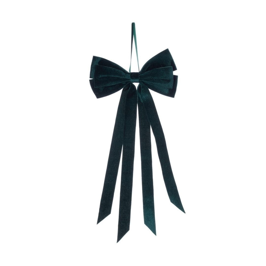 17X8 EMERALD VELVET BOW 4TAIL CLP 3/BG - VICKERMAN COMPANY - Compralo en CorinneRegalos.com
