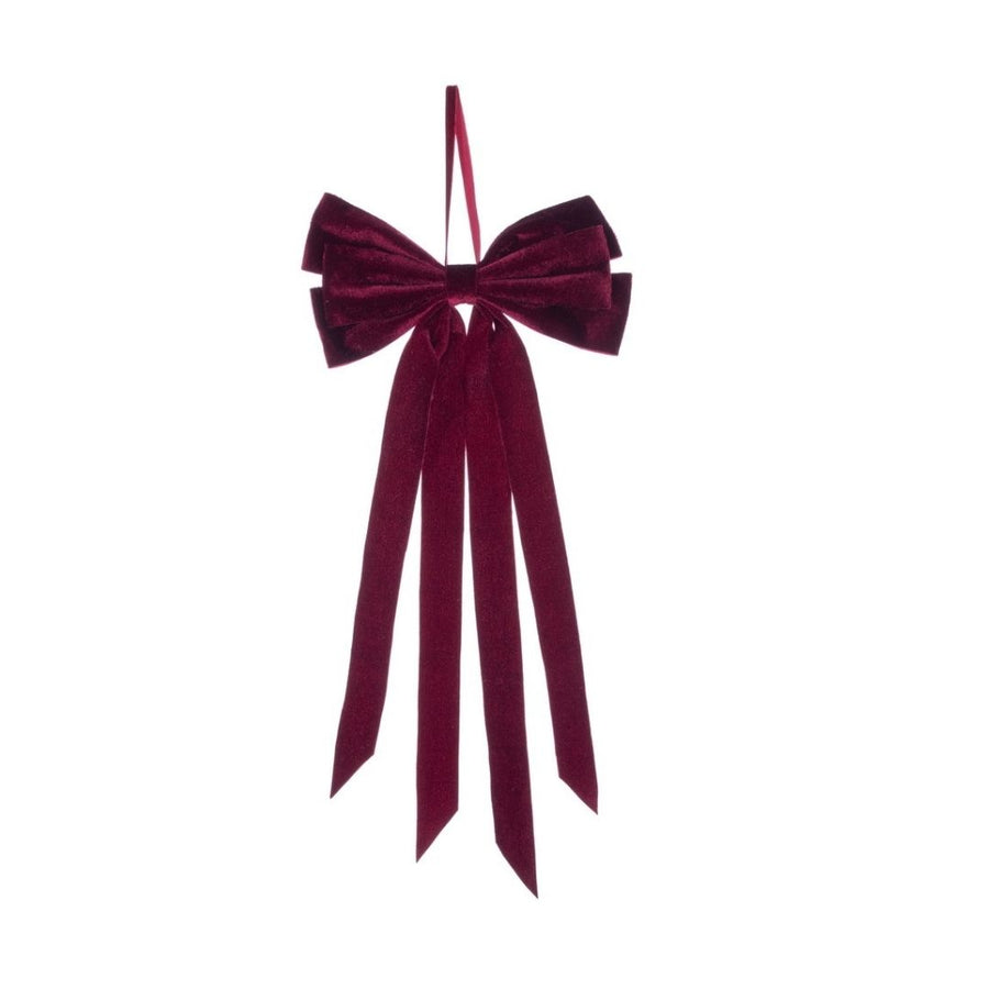 17X8 BURGUNDY VLVT BOW 4TAIL CLIP 3/BG - VICKERMAN COMPANY - Compralo en CorinneRegalos.com