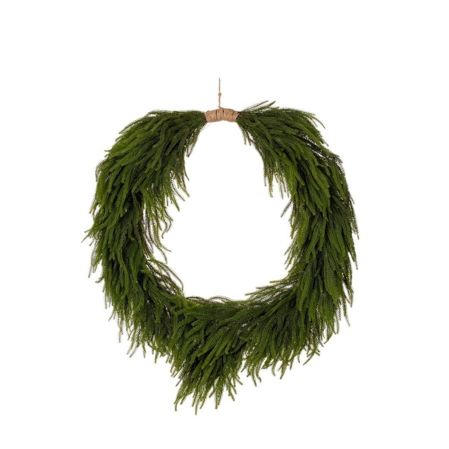 36 GREEN NORFOLK PINE HEART WREATH JUTE - VICKERMAN COMPANY - Compralo en CorinneRegalos.com