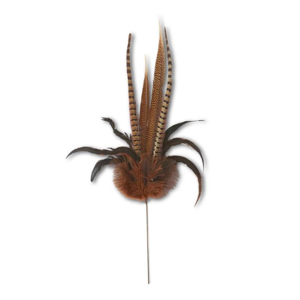 35 INCH MIXED PHEASANT FEATHER SPRAY W/ORANGE FEATHERS - K&K INTERIORS - Compralo en CorinneRegalos.com