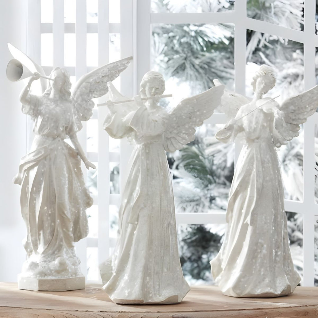 [2/8] | SET OF 3 WHITE GLITTER ANGELS
