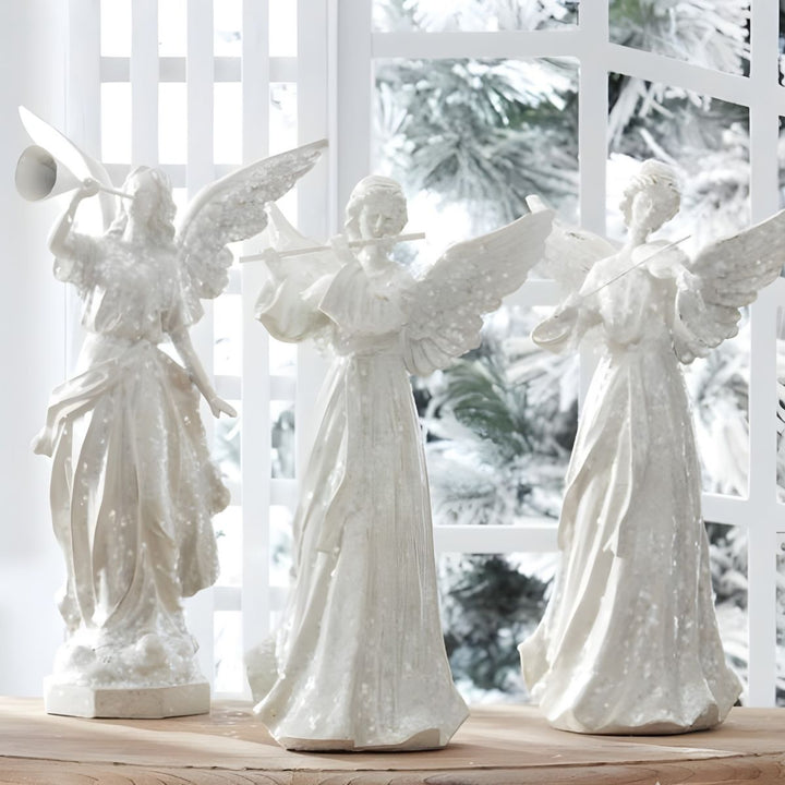 [2/8] | SET OF 3 WHITE GLITTER ANGELS