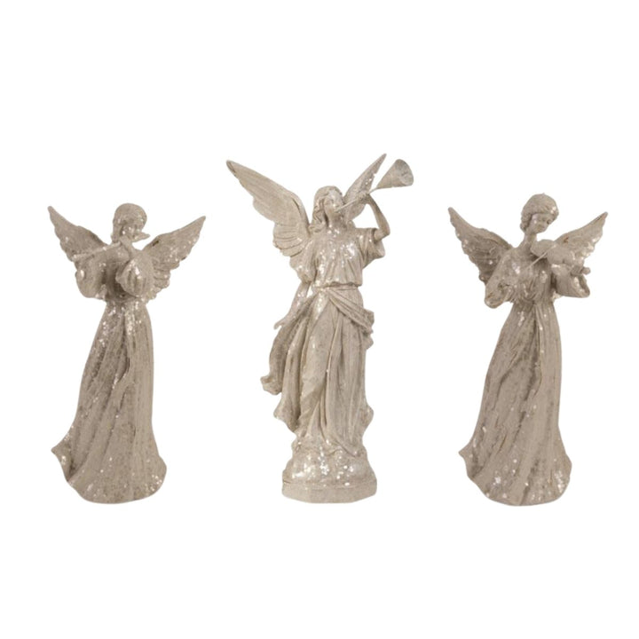 [2/8] | SET OF 3 WHITE GLITTER ANGELS