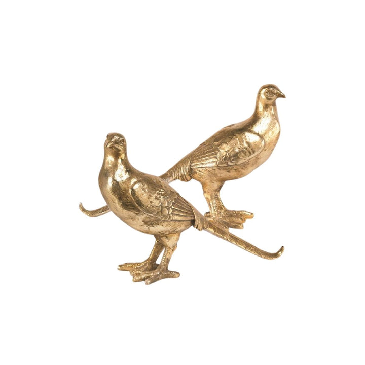 [2/4] | SET OF TWO 8 INCH GOLD RESIN PHEASANTS - K&K INTERIORS - Compralo en CorinneRegalos.com