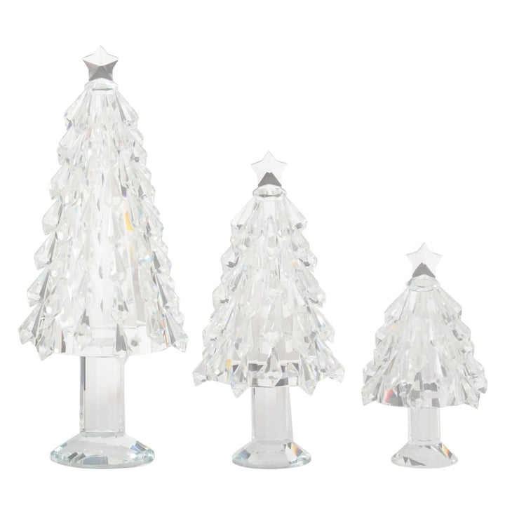 [2/4] | SET OF 3 CRYSTAL CHRISTMAS TREES W/STAR TOPPER - K&K INTERIORS - Compralo en CorinneRegalos.com
