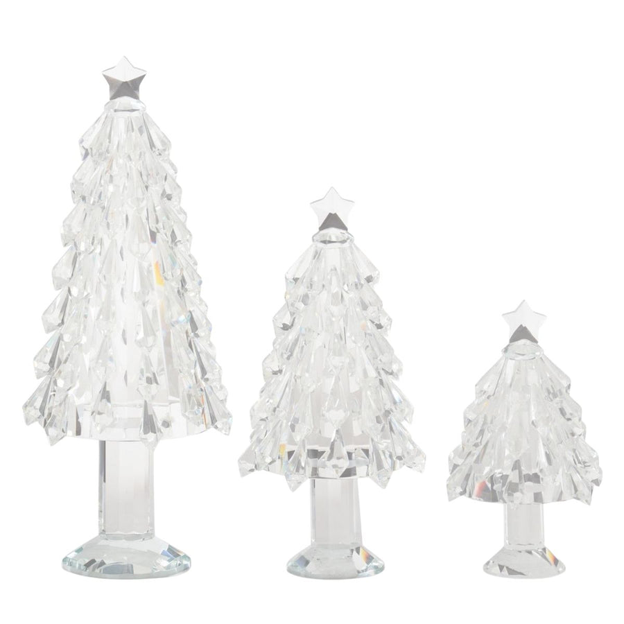 [2/4] | SET OF 3 CRYSTAL CHRISTMAS TREES W/STAR TOPPER - K&K INTERIORS - Compralo en CorinneRegalos.com