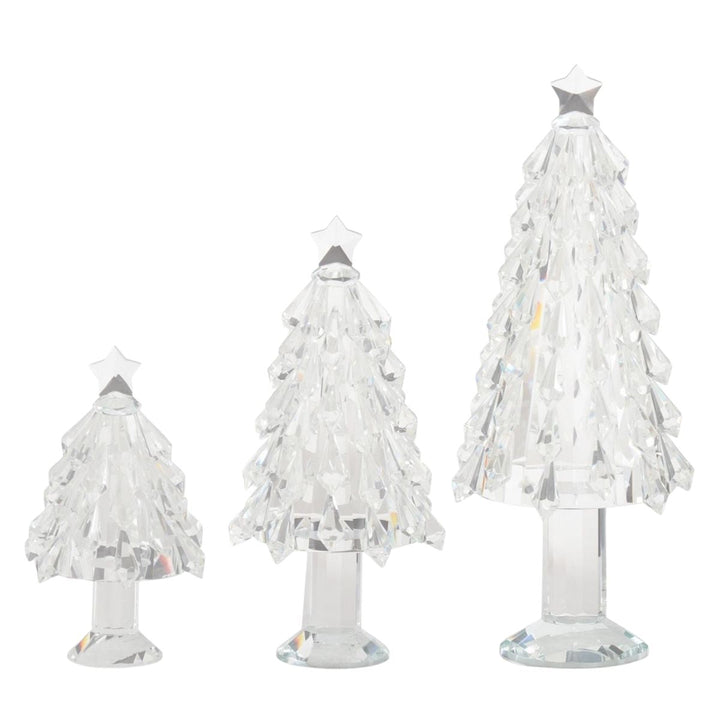 [2/4] | SET OF 3 CRYSTAL CHRISTMAS TREES W/STAR TOPPER