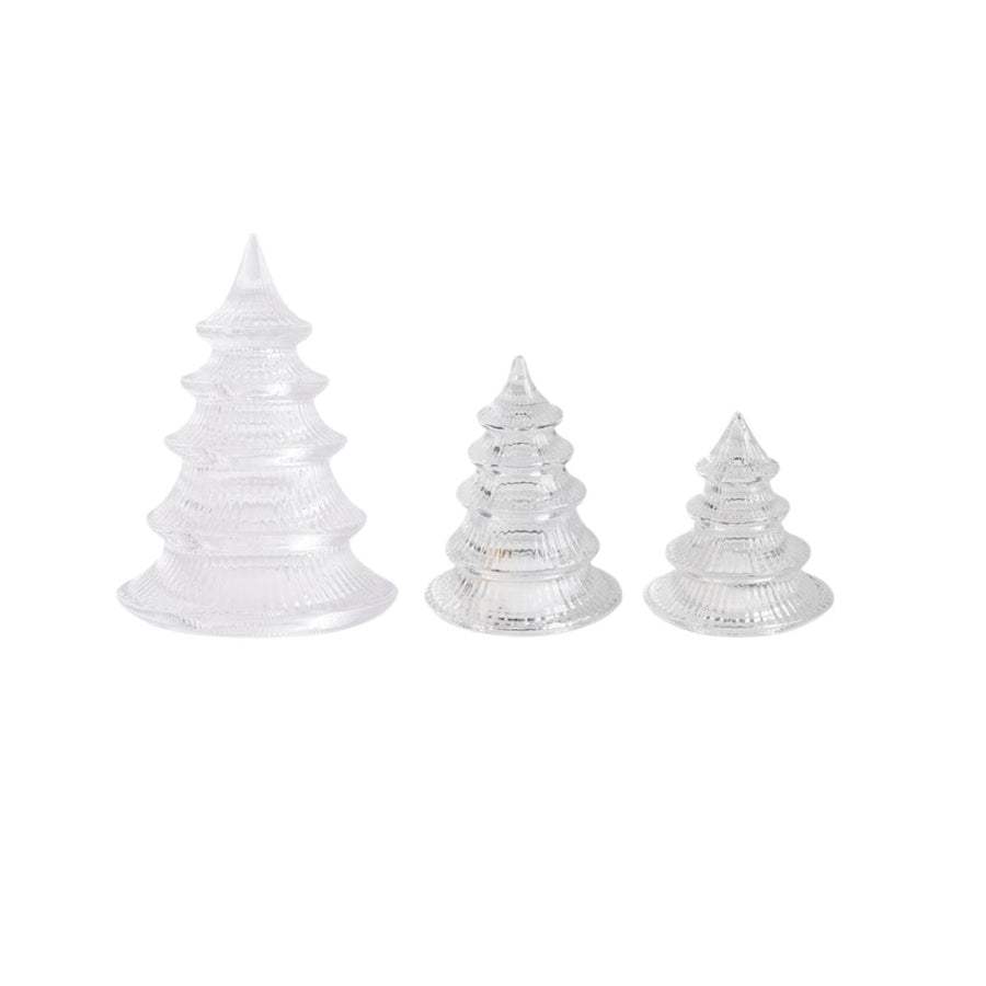 [2/6] | SET OF 3 RIBBED GLASS TABLETOP TREES - K&K INTERIORS - Compralo en CorinneRegalos.com