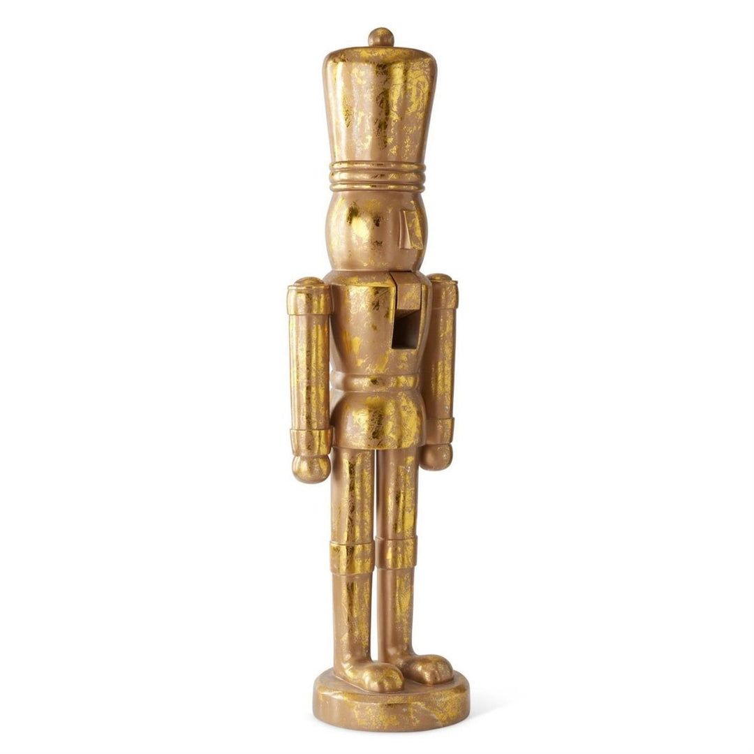 @P@ [1/4] | 55.5 INCH GOLD RESIN NUTCRACKER SOLDIER STATUE