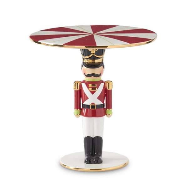 [2/4] 12.75 INCH DOLOMITE SOLDIER CAKE PLATE W/GOLD RI - K&K INTERIORS - Compralo en CorinneRegalos.com