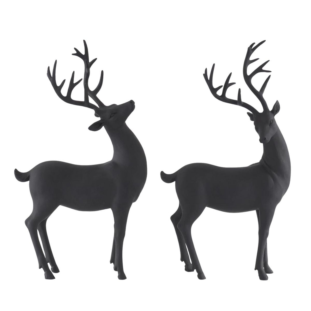 [2/4] | SET OF 2 MATTE BLACK DEER - K&K INTERIORS - Compralo en CorinneRegalos.com