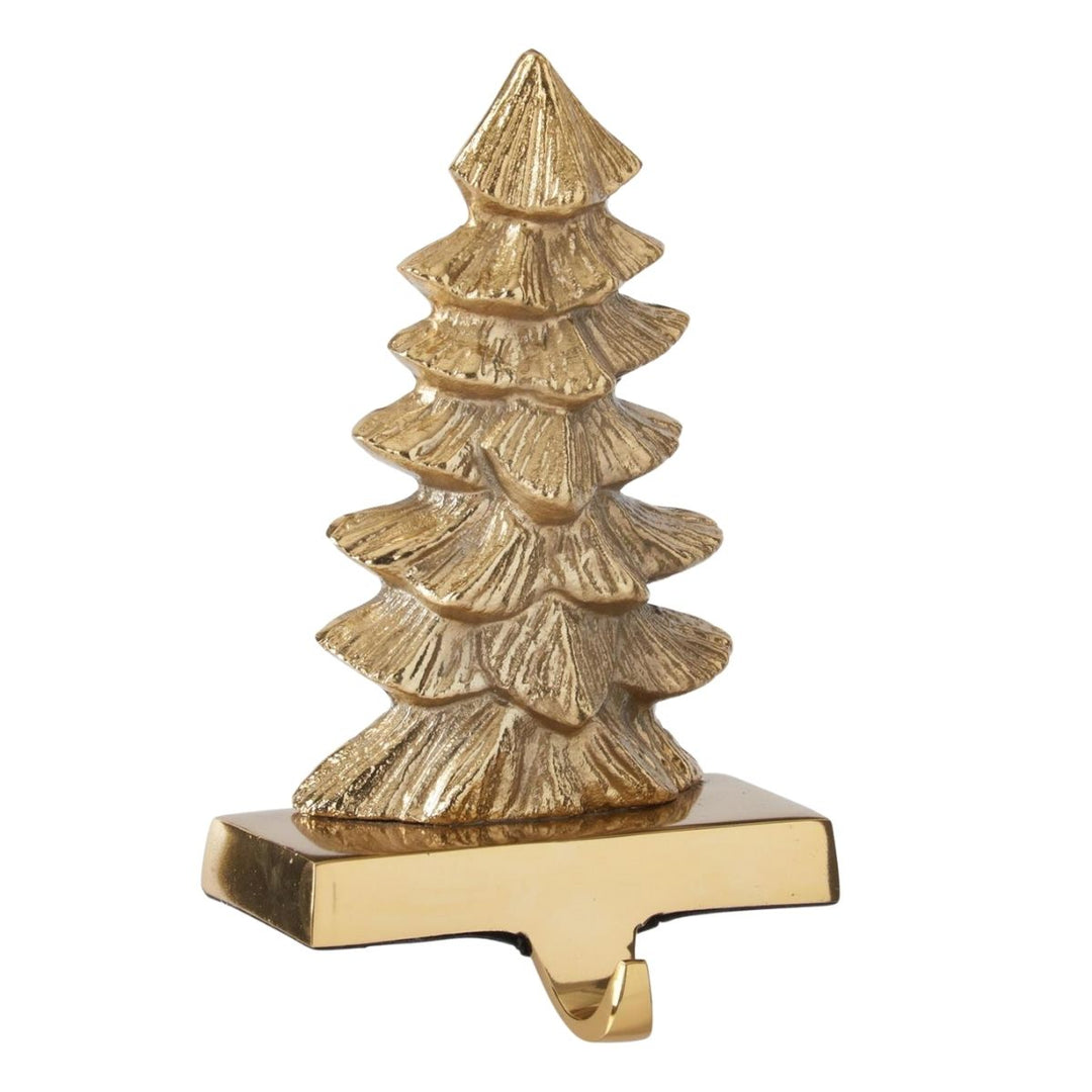 [2/8] | 8.25 INCH POLISHED BRASS CHRISTMAS TREE STOCKING HOL