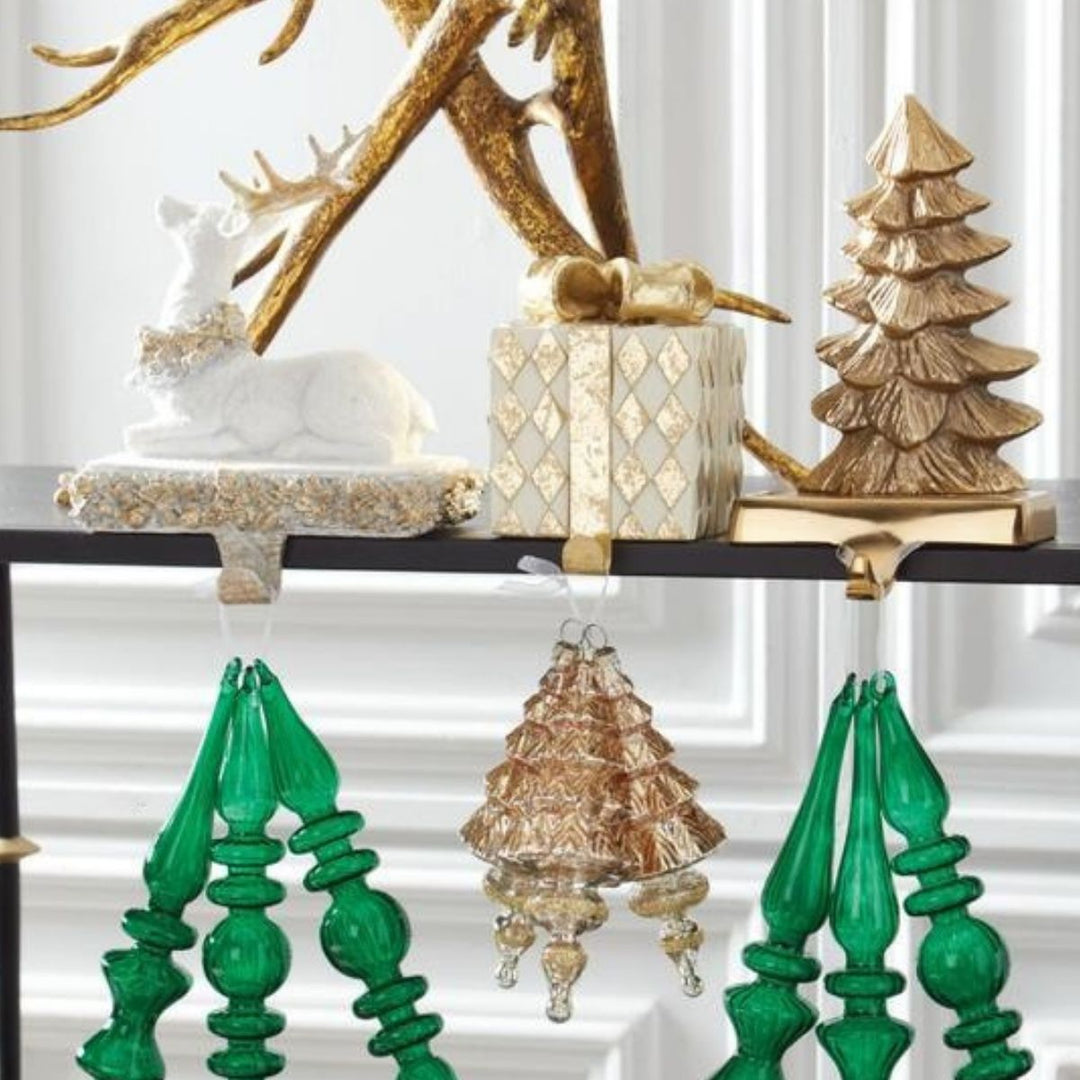 [2/8] | 8.25 INCH POLISHED BRASS CHRISTMAS TREE STOCKING HOL