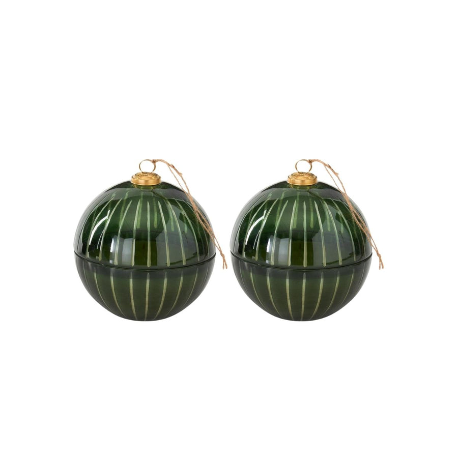[4/16] | ASSORTED 7 INCH GREEN ETCHED GLASS FILLED ORNAMENT - K&K INTERIORS - Compralo en CorinneRegalos.com