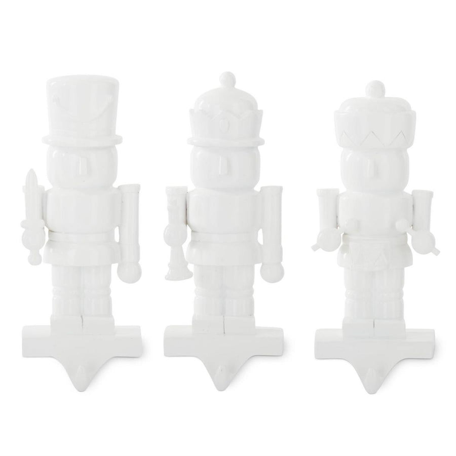 [6/36] | ASSORTED WHITE RESIN NUTCRACKER STOCKING HOLDERS (3 - K&K INTERIORS - Compralo en CorinneRegalos.com