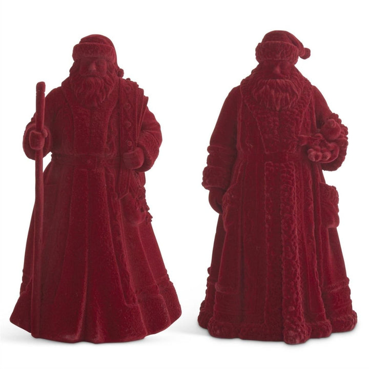 [2/8] | SET OF 2 10.5 BURGUNDY VELVET SANTAS