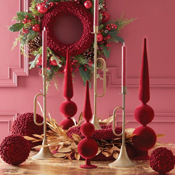 [2/6] | SET OF 3 GOLD TRUMPET TAPER CANDLEHOLDERS