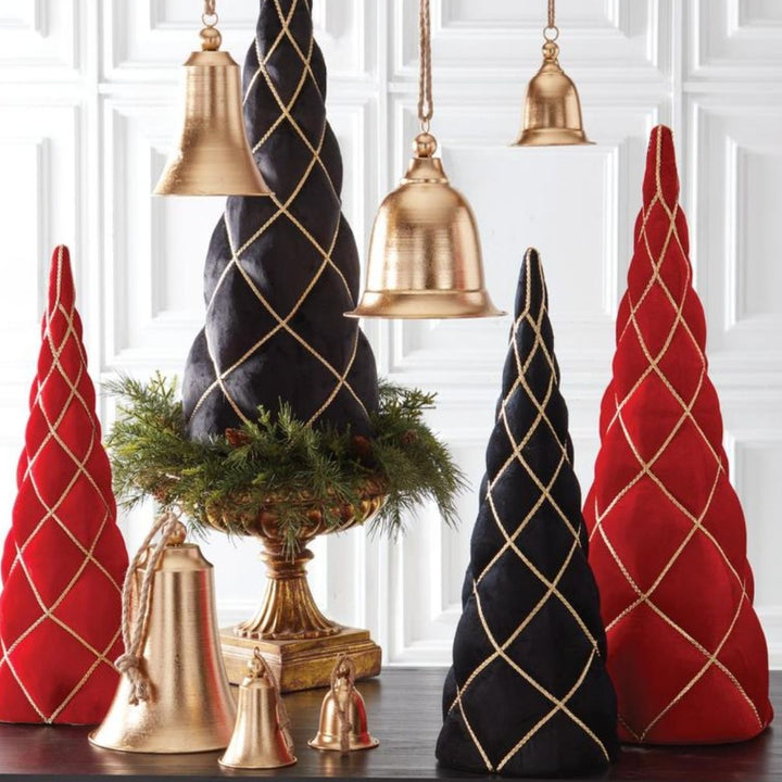 [2/6] | SET OF 3 GOLD METAL BELLS W/ROPE HANGAR