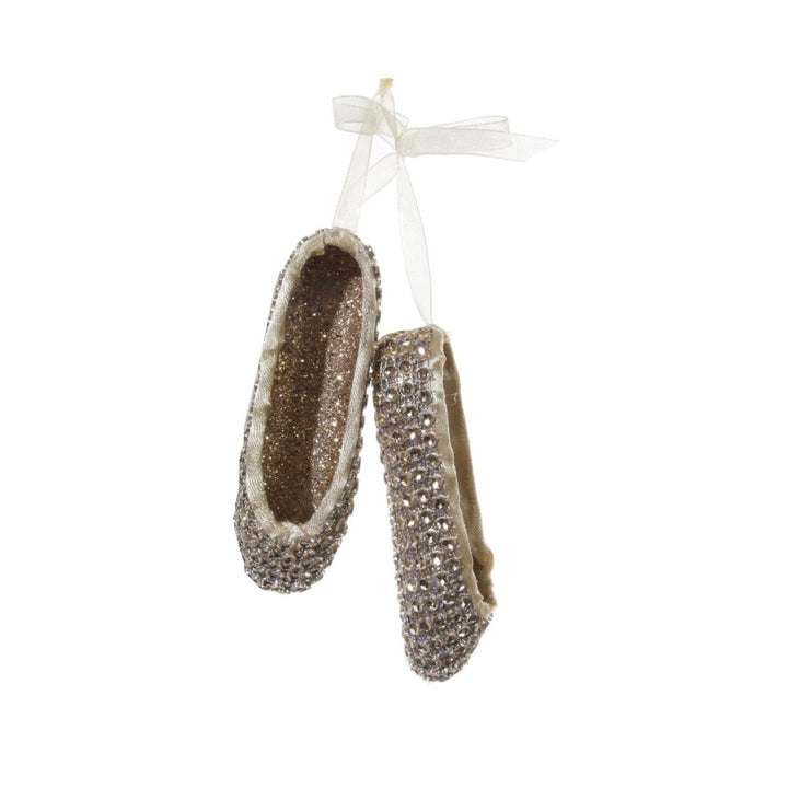 BALLET SHOES GOLD BEAD 10CM