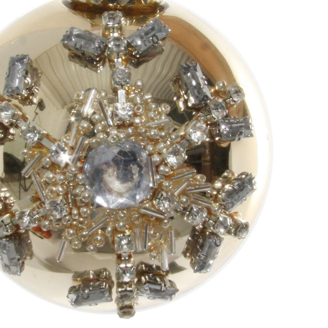 GLASS BALL GOLD JEWEL SNOWFLAKE 8CM