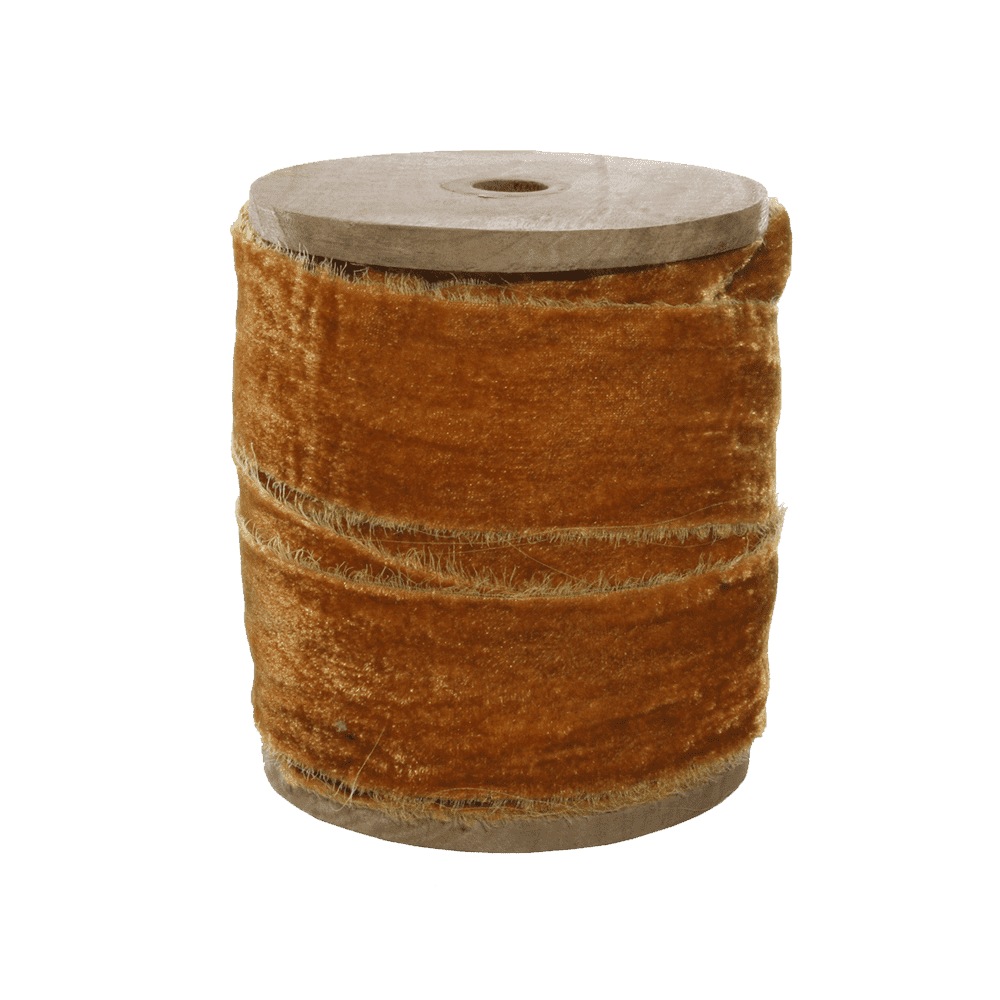 FRAYED VELVET 50 MM MUSTARD - SHISHI - Compralo en CorinneRegalos.com