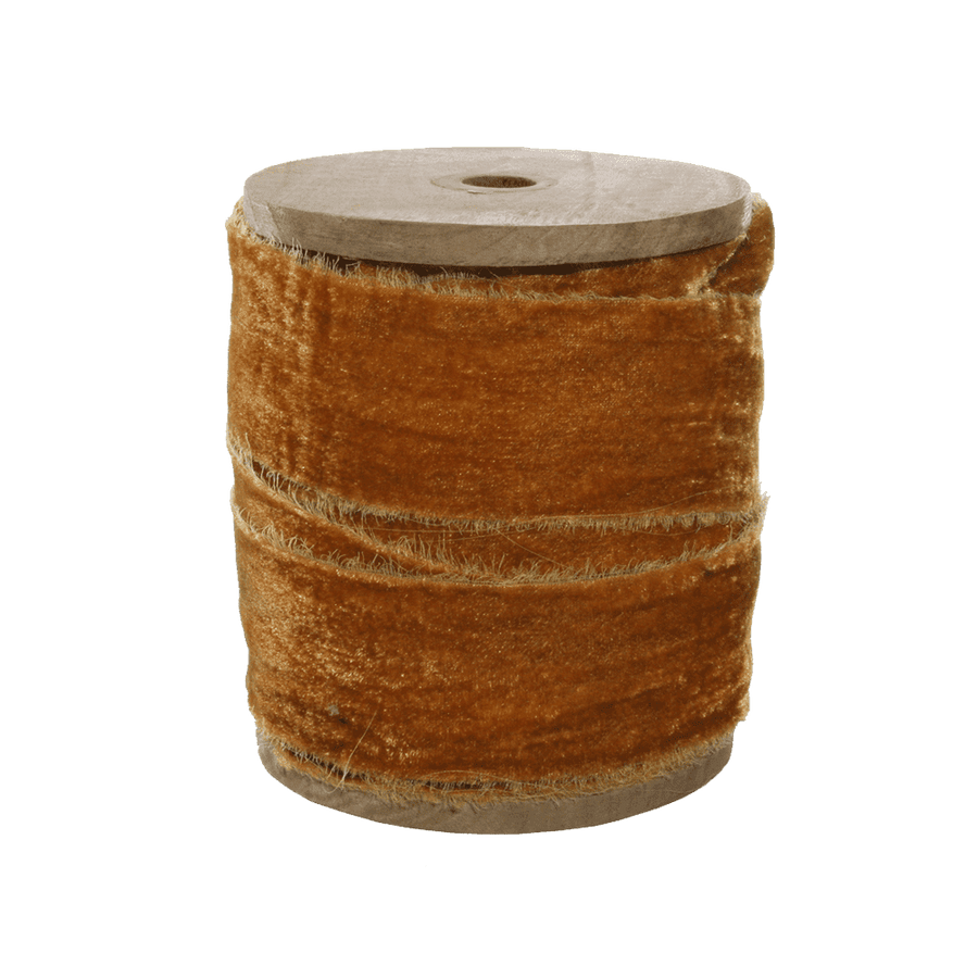 FRAYED VELVET 50 MM MUSTARD - SHISHI - Compralo en CorinneRegalos.com