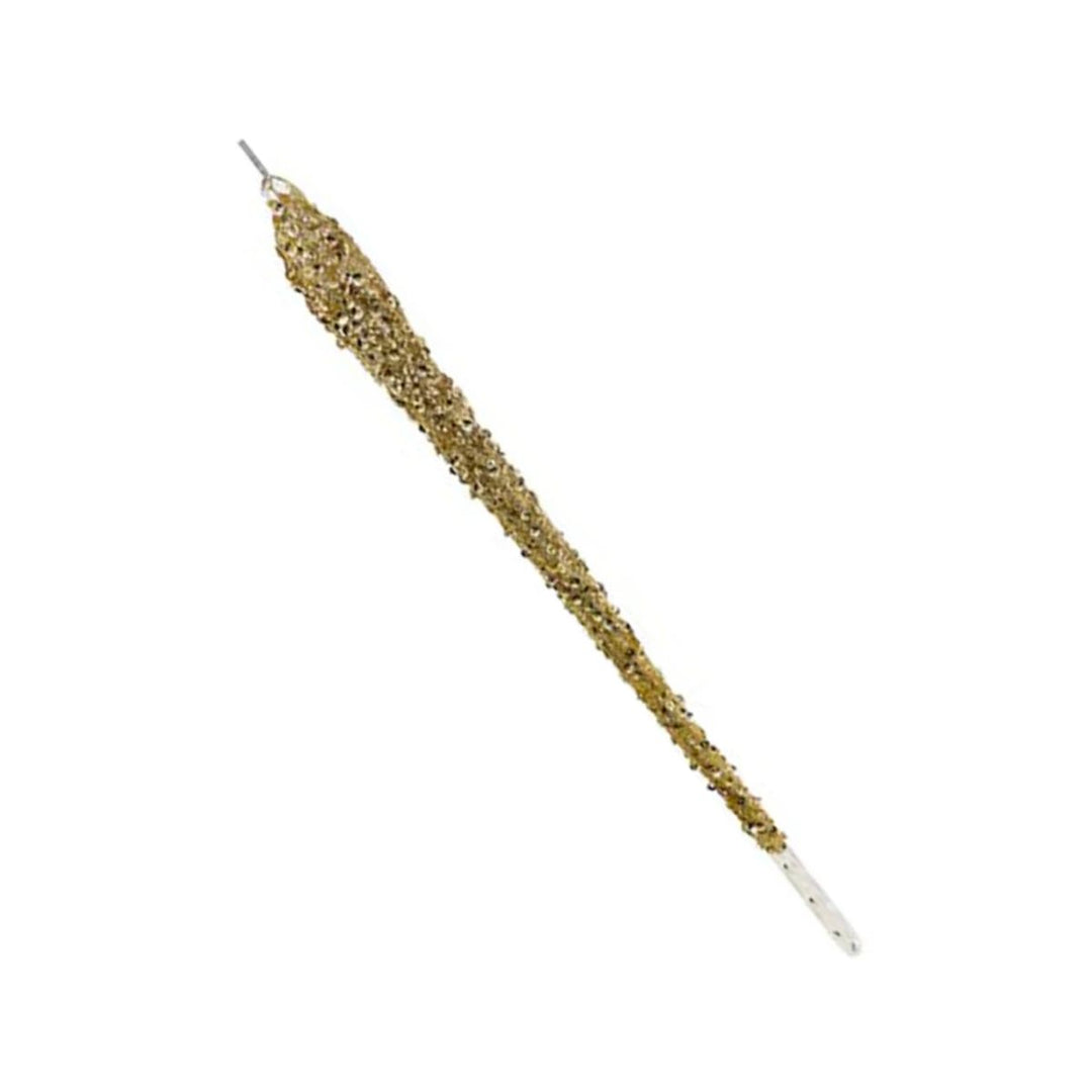 GLASS ICICLE CHAMPAGNE GLITTER 32CM