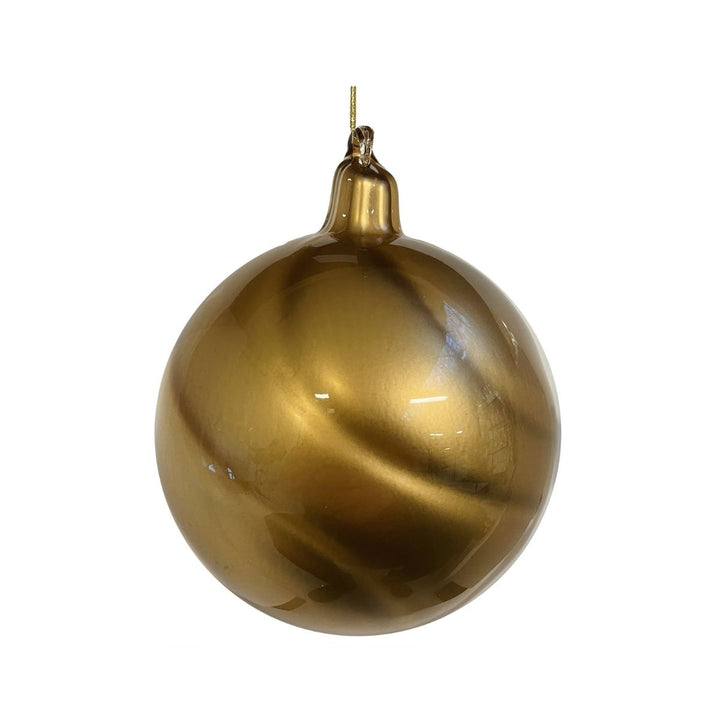 GLASS BALL WITH LINES GOLD 12CM - SHISHI - Compralo en CorinneRegalos.com