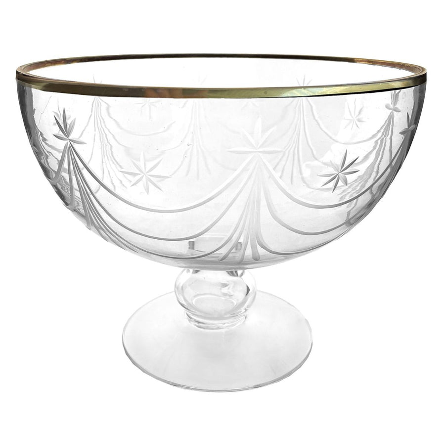 GLASS BOWL WITH CUTTING WITH GOLD RIM D15 - SHISHI - Compralo en CorinneRegalos.com