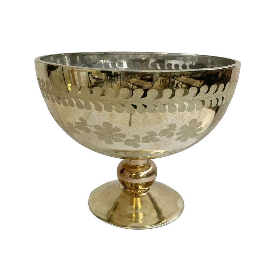 GLASS BOWL ENGRAVED RUSTIC GOLD D20 - SHISHI - Compralo en CorinneRegalos.com