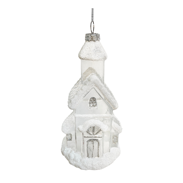 Glass church ornament clear white - SHISHI - Compralo en CorinneRegalos.com